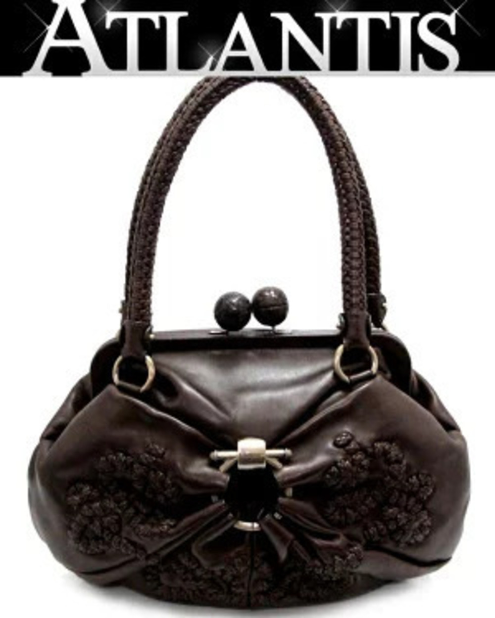 Salvatore Ferragamo leather shoulder bag woven brown clasp closure